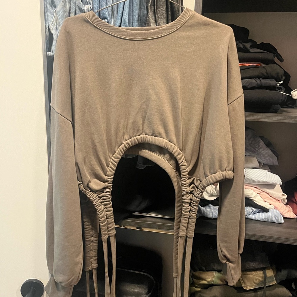 Women's Taupe Ruched Top